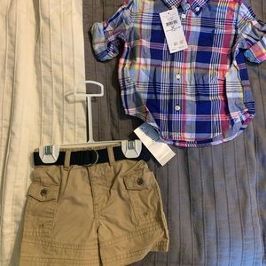 Polo Ralph Lauren button down/shorts set - 9m NWT